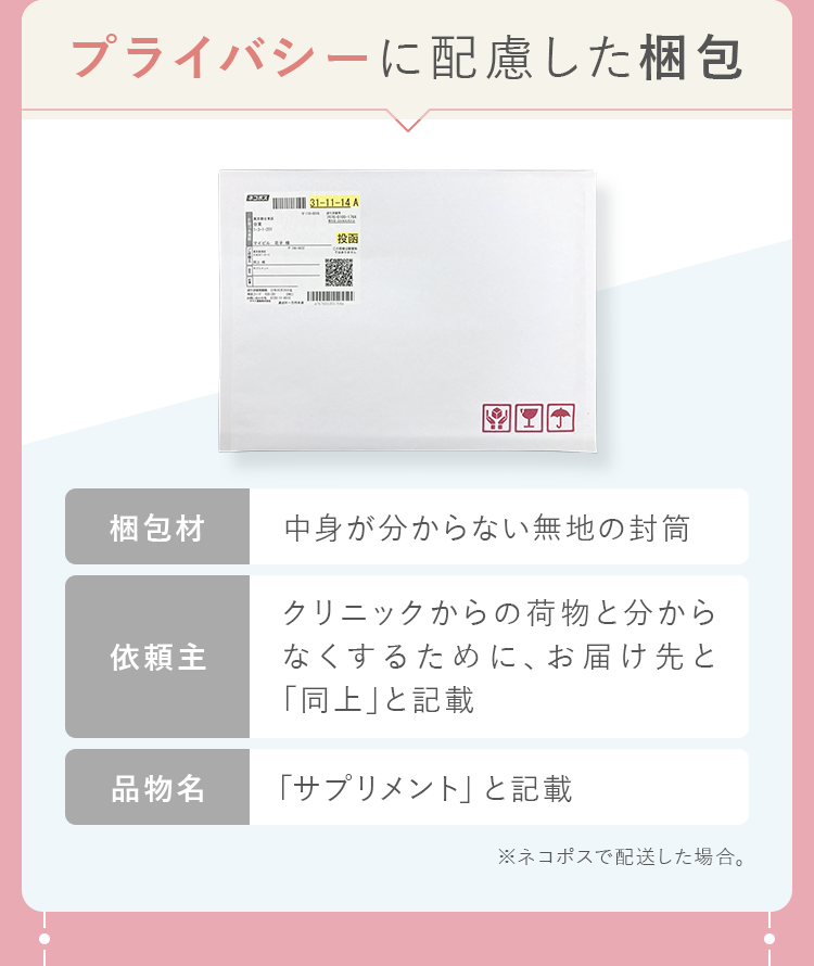 プライバシーに配慮した梱包