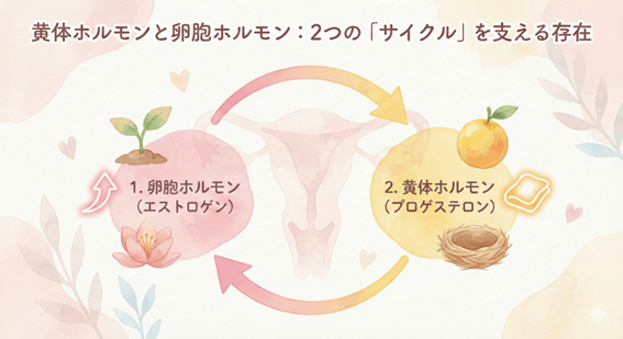 黄体ホルモンと卵胞ホルモン:2つの「サイクル」を支える存在