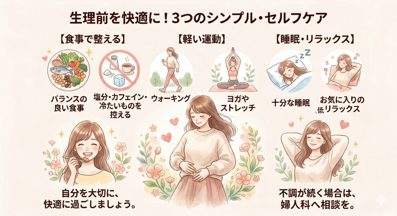 今日からできる！生理前を快適に過ごすためのセルフケア