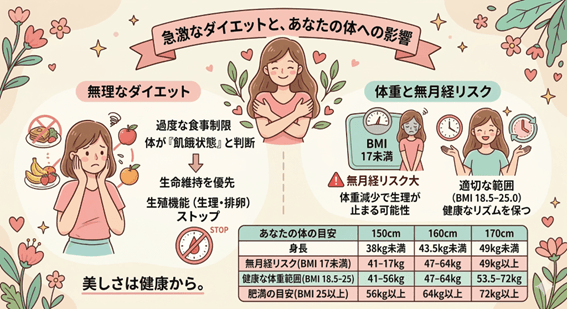 急激なダイエットや体重の減少