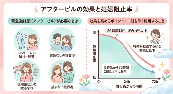 アフターピルの効果と妊娠阻止率