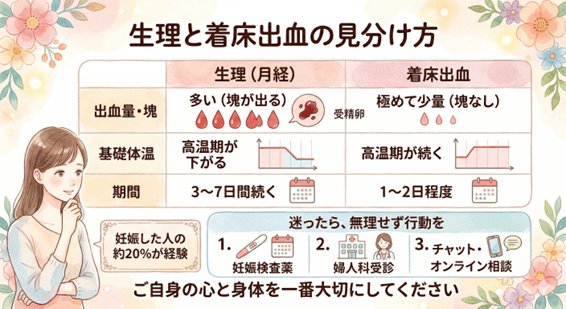 生理と着床出血の見分け方