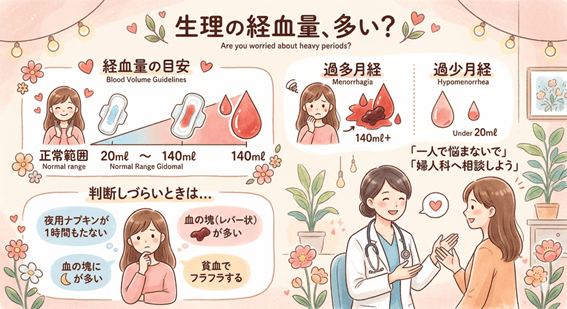 生理の経血量が多いときは過多月経の可能性がある