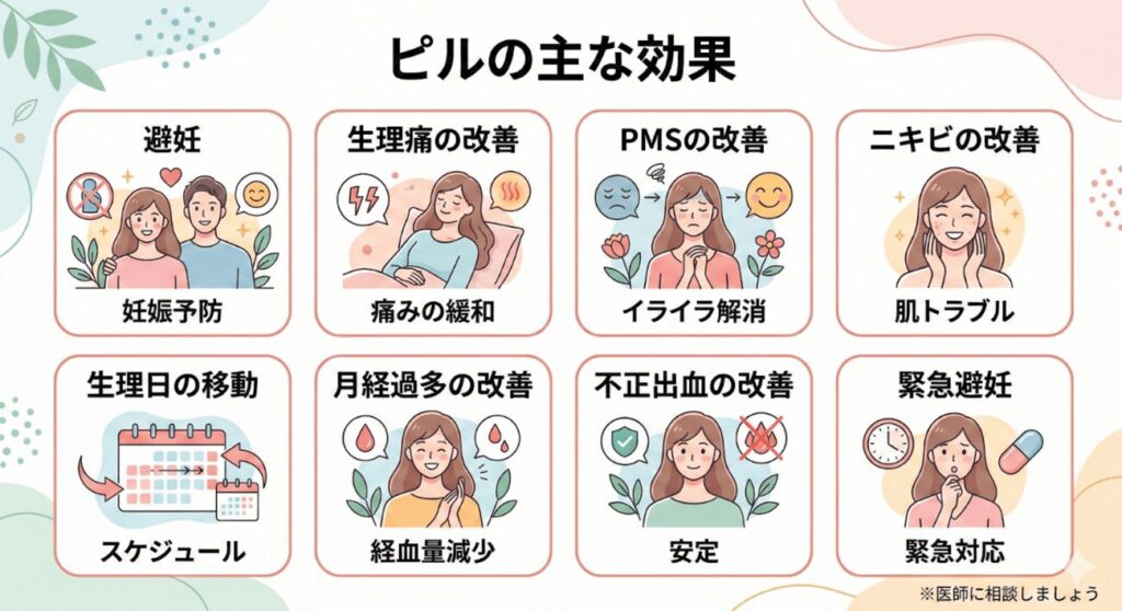 ピルの服用が有効な症状