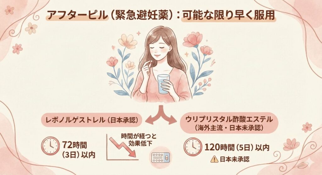 アフターピルを可能な限り早く服用