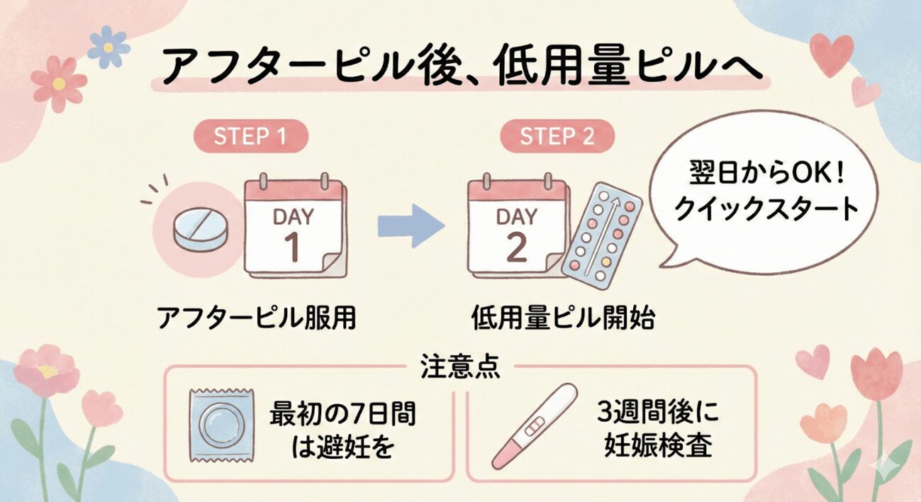 アフターピル後、低用量ピル