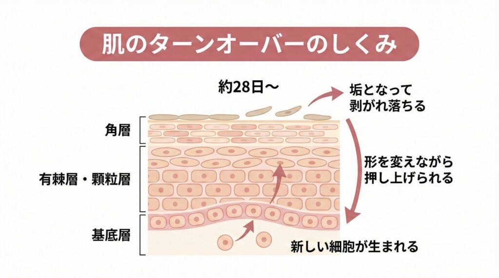 肌のターンオーバーのしくみ