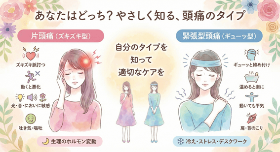 あなたはどっち？頭痛のタイプと見分け方