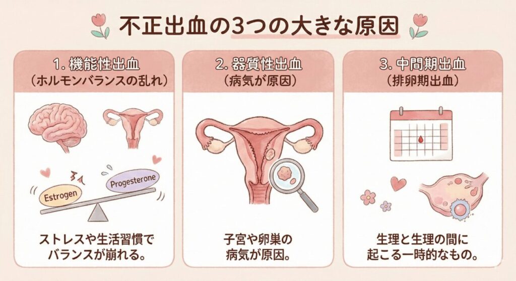 不正出血の3つの大きな原因