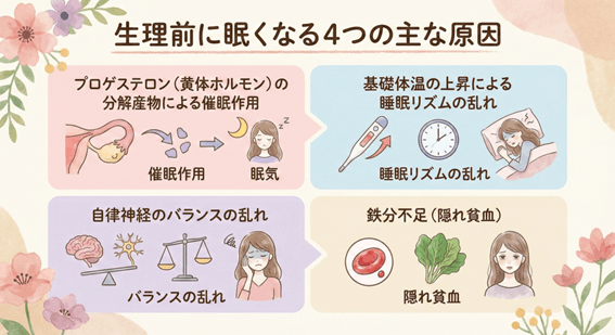 生理前に眠くなる4つの主な原因