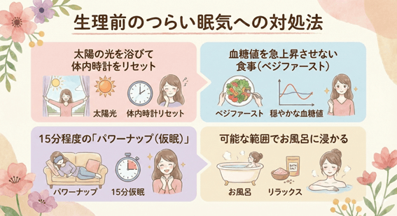 生理前のつらい眠気への対処法