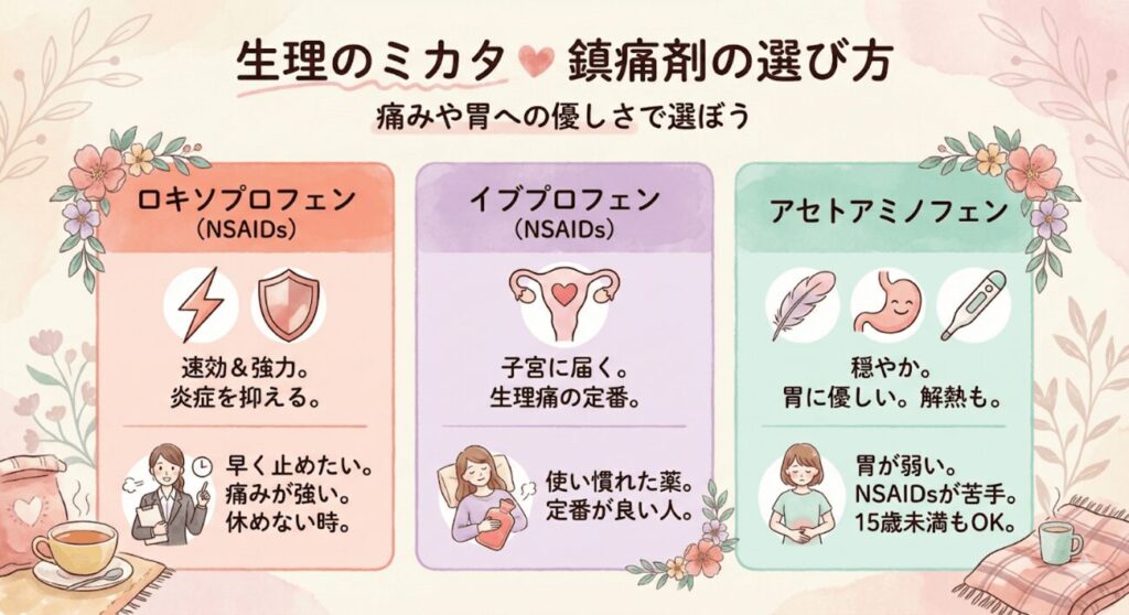 生理の味方。鎮痛剤の選び方