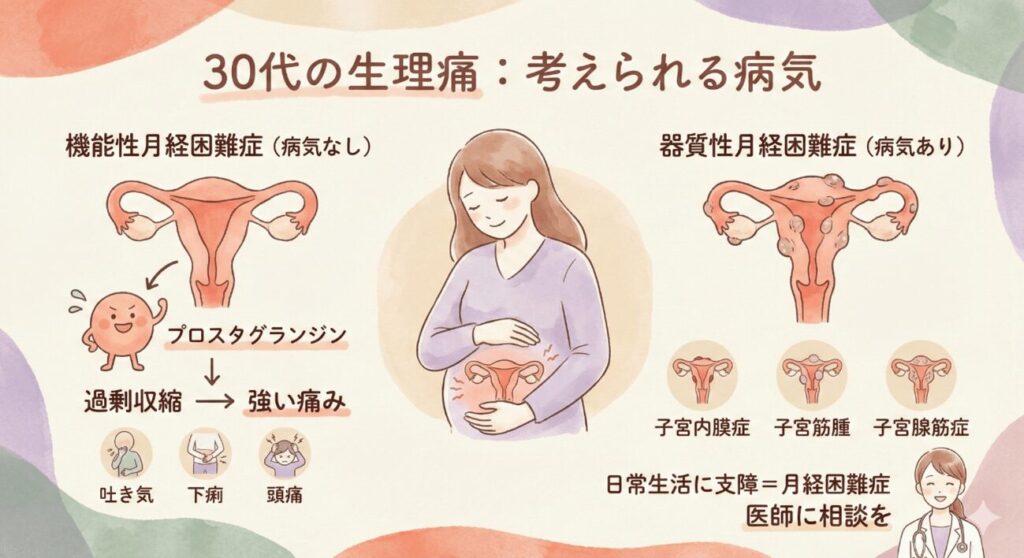 30代でひどくなる生理痛の原因は？考えられる病気