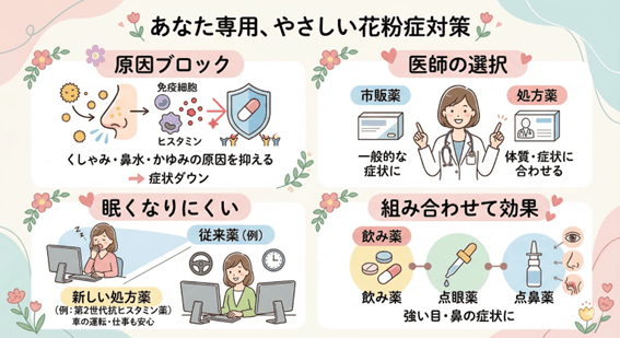 処方される花粉症のお薬とメカニズム