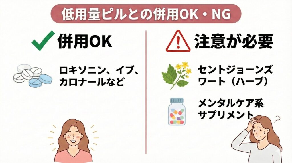 低用量ピルとの併用OK・NG
