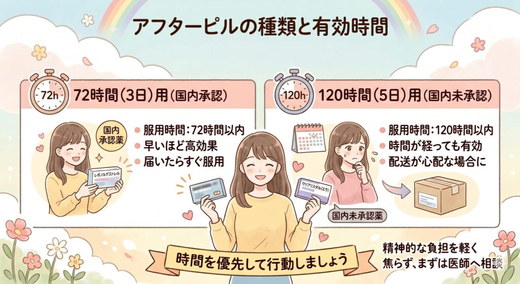 アフターピルの種類と有効時間