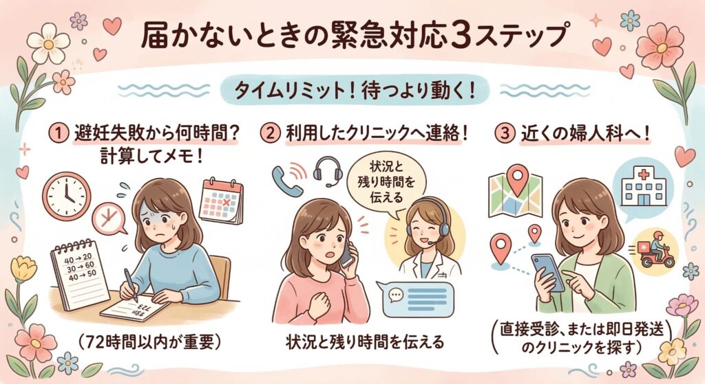 届かないときの緊急対応3ステップ