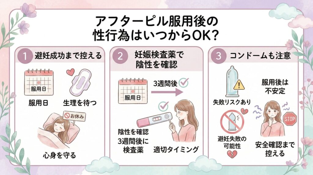 アフターピル服用後の性行為はいつからOK？