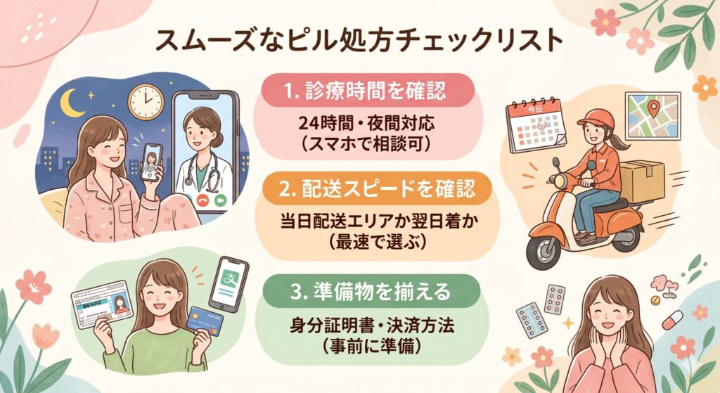 スムーズなピル処方チェックリスト