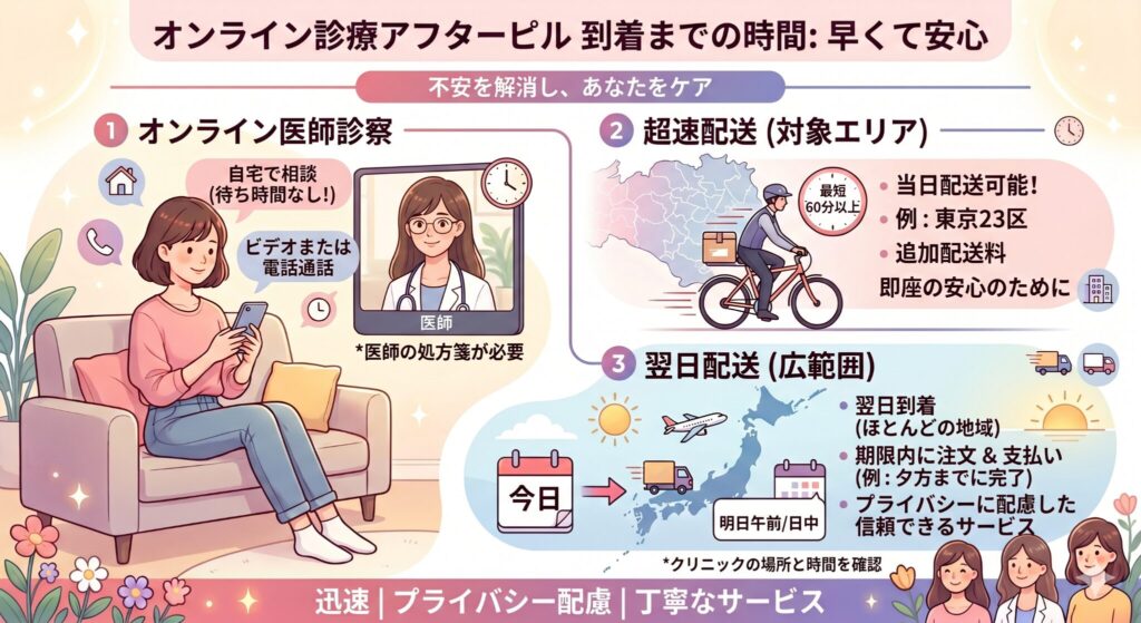 オンライン診療アフターピル 到着までの時間:早くて安心