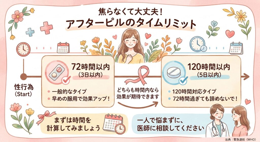 焦らなくて大丈夫!アフターピルのタイムリミット