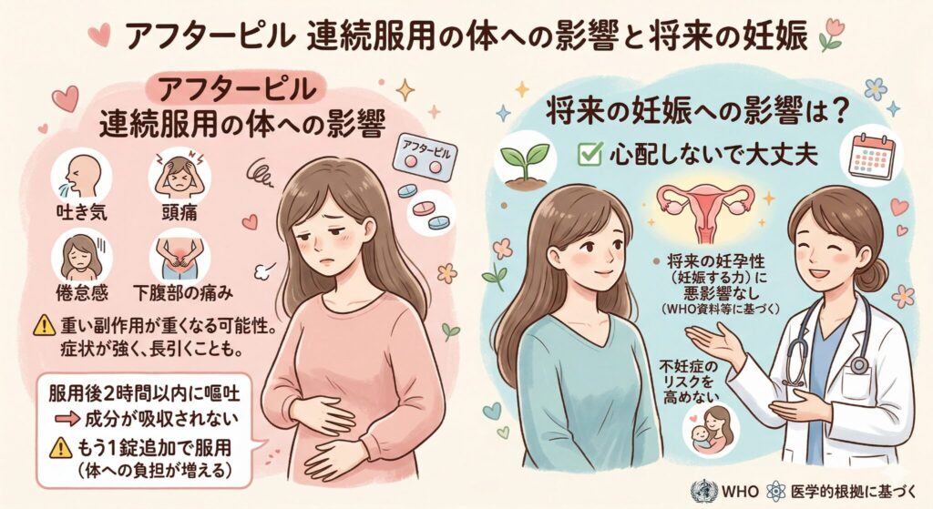 アフターピル 連続服用の体への影響と将来の妊娠