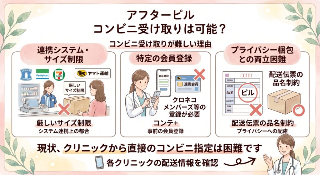 アフターピル コンビニ受け取りは可能?