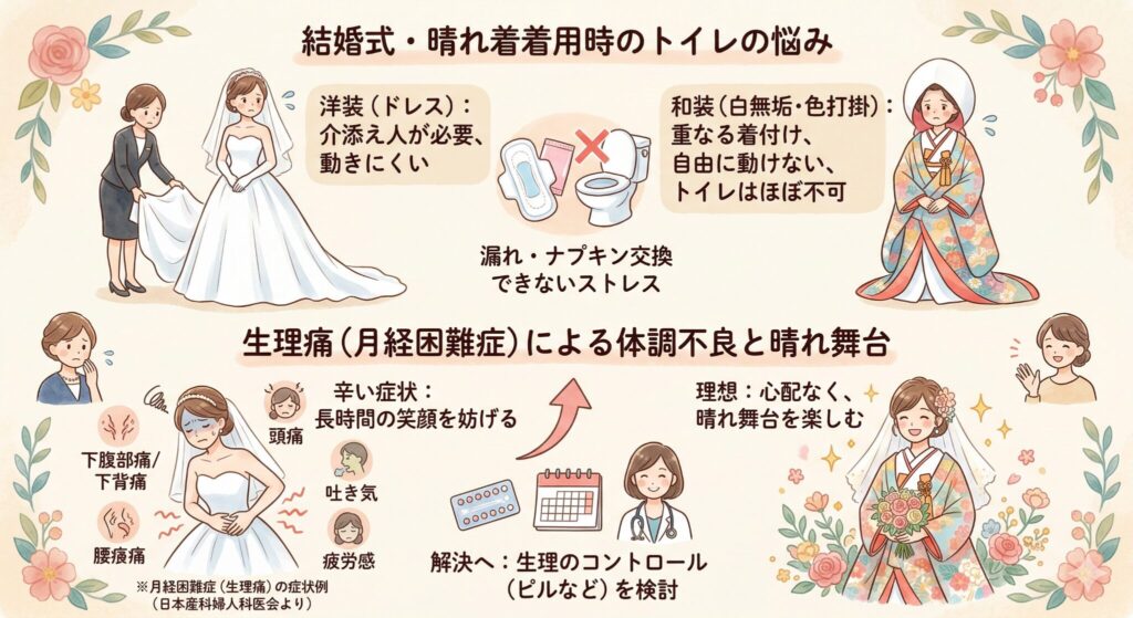 結婚式・晴れ着着用時のトイレの悩み