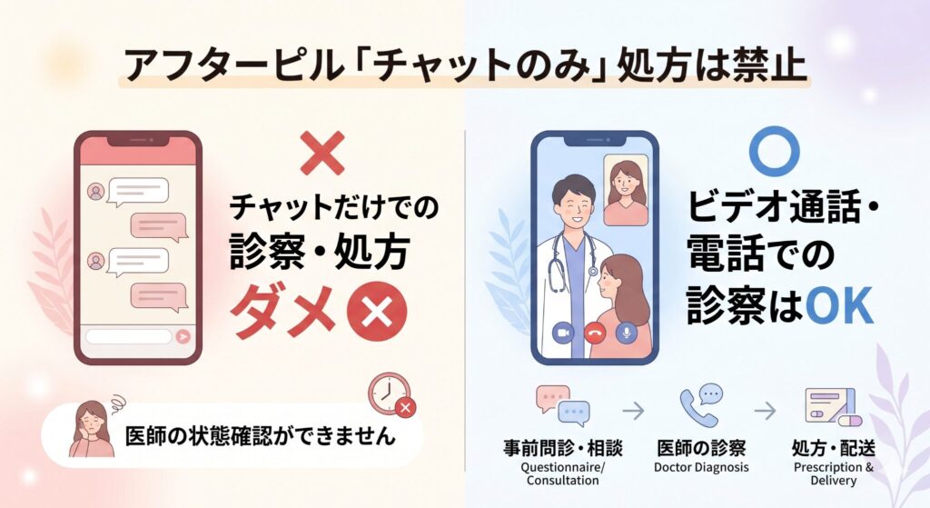 アフターピル「チャットのみ」処方は禁止