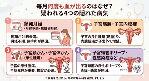 毎月何度も血が出るのは何故？