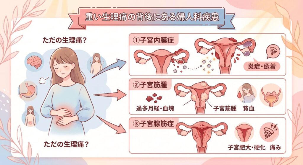 重い生理痛の背後にある婦人科疾患