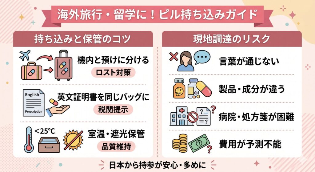 海外旅行・留学に!ピル持ち込みガイド