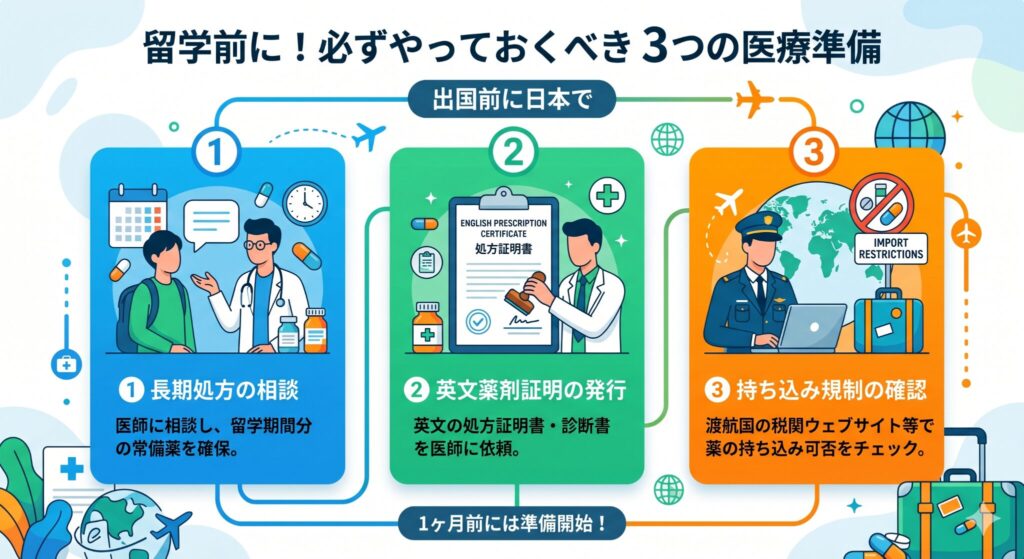 留学前に!必ずやっておくべき3つの医療準備