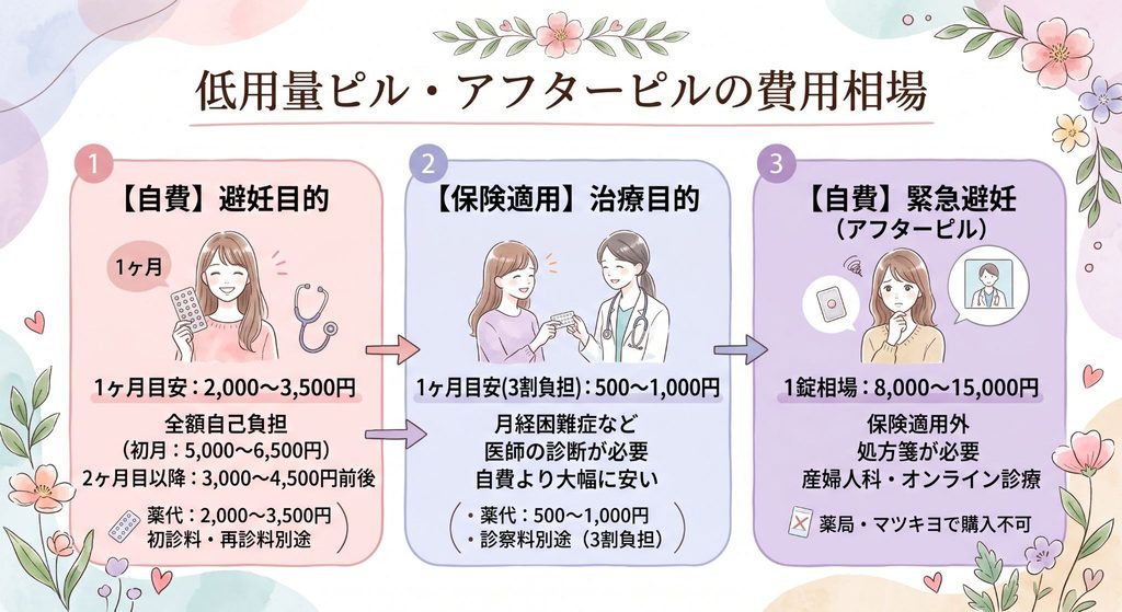 低用量ピル・アフターピルの費用相場