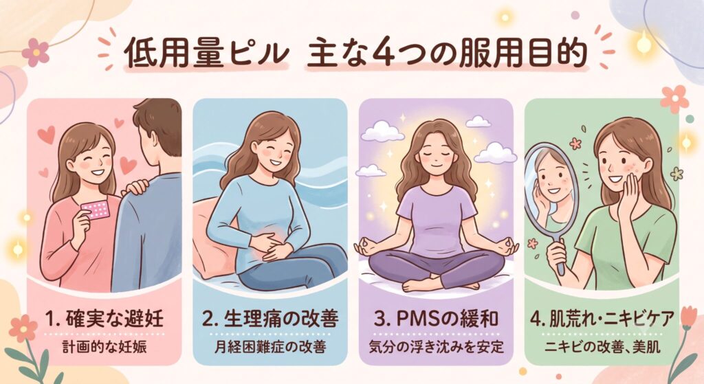 低用量ピル 主な4つの服用目的