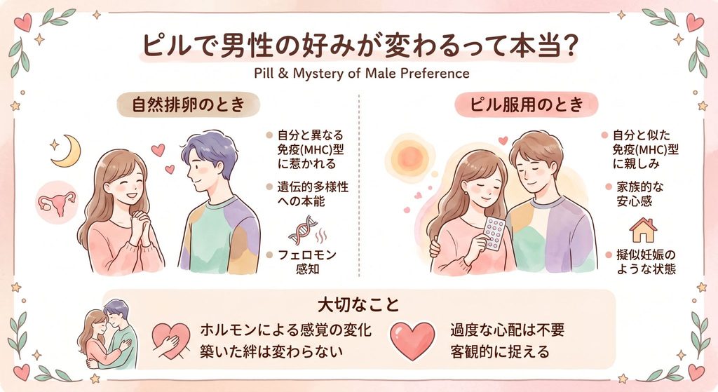 ピルで男性の好みが変わるって本当？