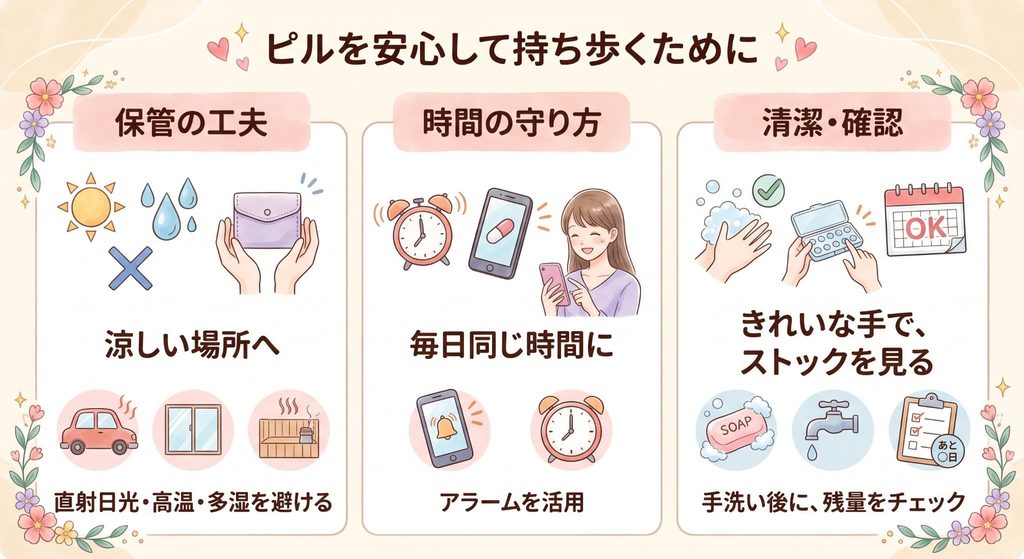 ピルを安心して持ち歩くために