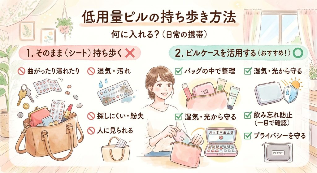 低用量ピルの持ち歩き方法