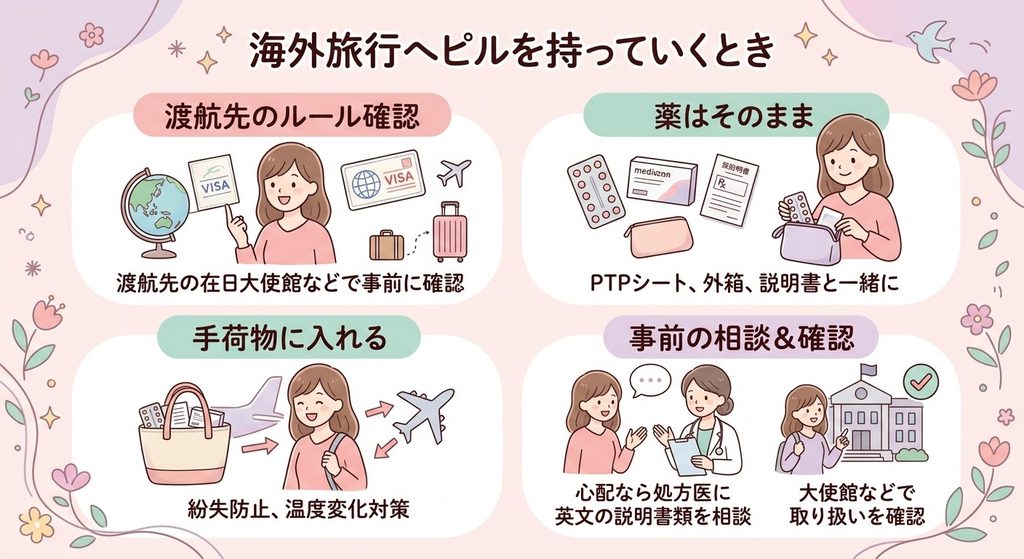 海外旅行へピルを持っていくとき