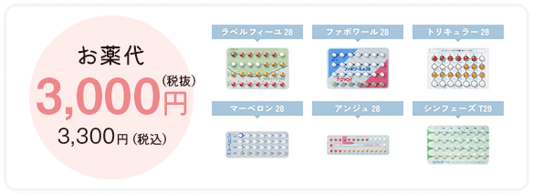 お薬代 3,000円（税抜）3,300円（税込）