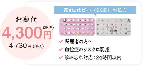 お薬代 4,300円（税抜）4,730円（税込）